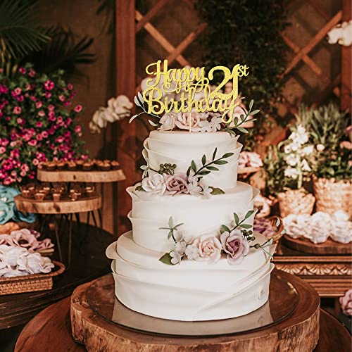 1 PCS Happy 21st Birthday Cake Topper (Gold / 21st)