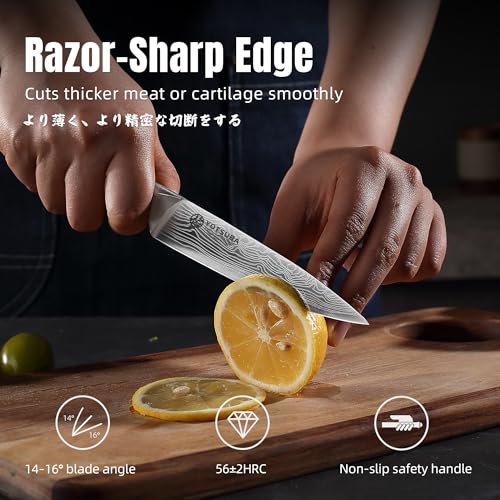 5 Inch Japanese Utility Knife with Full Tang Rosewood Handle (5 inch utility knife)