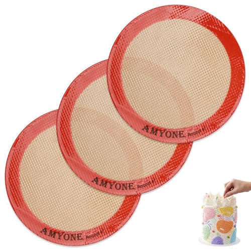 6 Inch Round Baking Mats (Bright Orange / 5.5"L x 5.5"W)