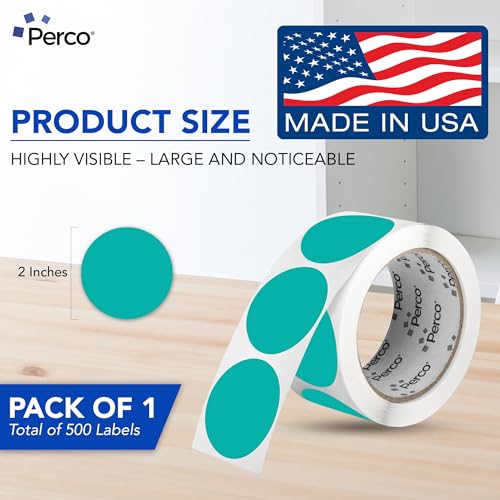 Teal Round Circle Dot Sticker 2 (Teal / 2 Inch)