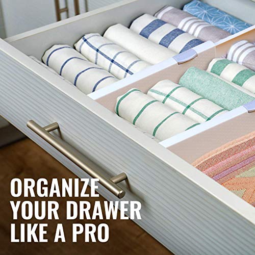 White Expandable Drawer Dividers (2.5" Tall, 13"-22" Long)