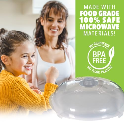 Tall Magnetic Microwave Splatter Cover for Food (Super Magnet Gray)