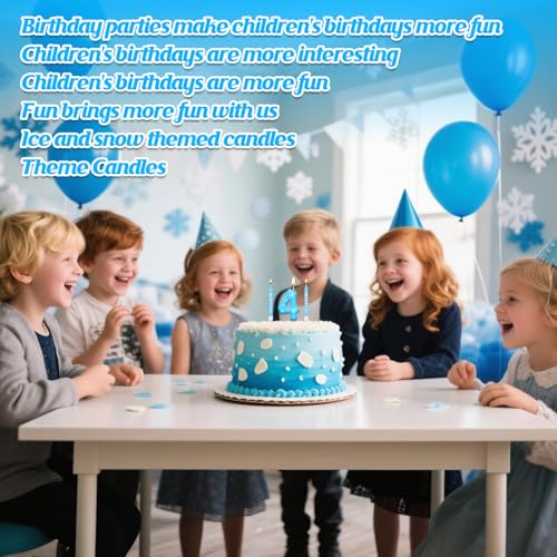 13PCS Snowflake Themed Birthday Candles Number 4 Set (13 Count)