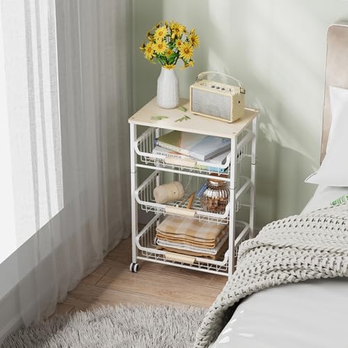 4 Layer Fruit Basket Kitchen Food Storage Organizer and Storage Rack (White 4-layer Rack)