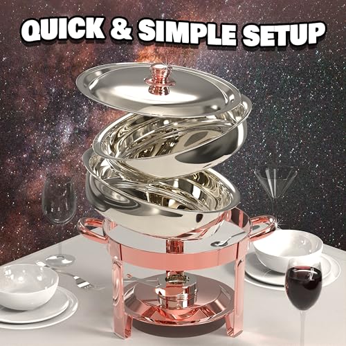 Chafing Dishes for Buffet (Rose Gold)