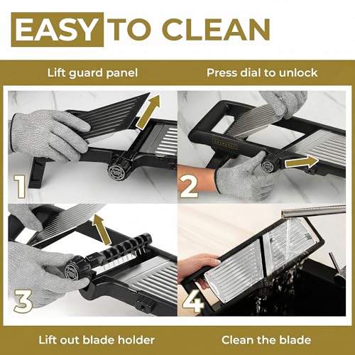 Gramercy Adjustable Mandoline Waffle Slicer for Kitchen (Black/Gray)