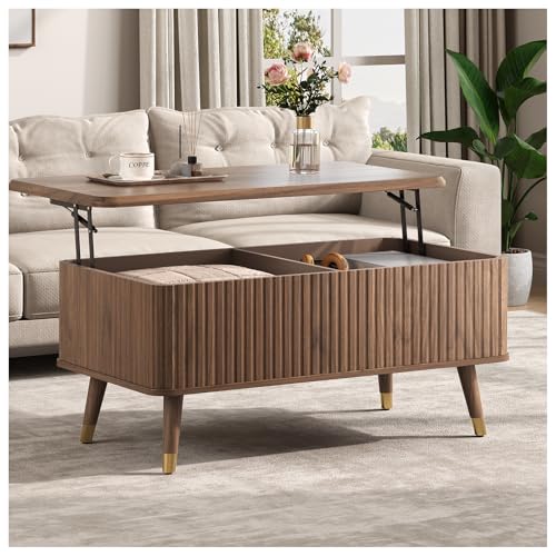 Lift Top Coffee Table with Storage for Living Room (Espresso Walnut)