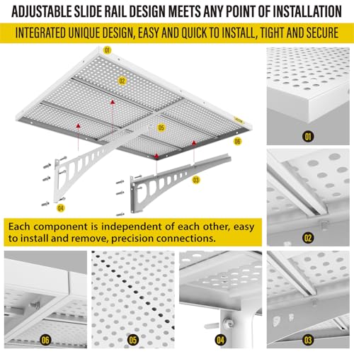 2 Pack 2x3ft Adjustable Garage Wall Shelving 560lbs Load Capacity Heavy Duty Wall Mounted Storage Shelf Metal Floating Shelves for Garage (2pack-2x3ft / White)