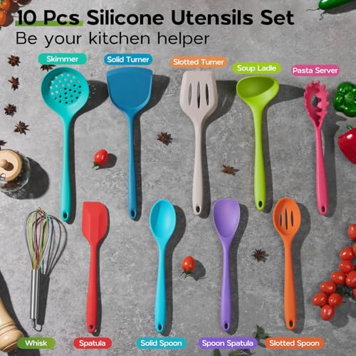 Silicone Kitchen Utensils (Colorful)