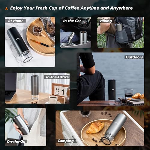 Portable Electric Coffee Grinder (Slivery Grey)