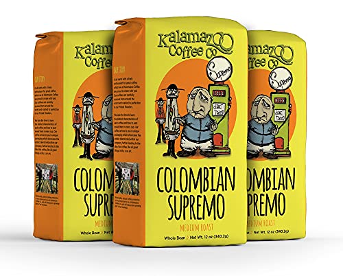 Colombian Supremo Whole Bean Coffee (12 Ounce (Pack of 3))