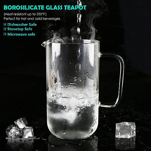 51oz Glass Teapot with Infuser (51 fluid ounces without thermometer)