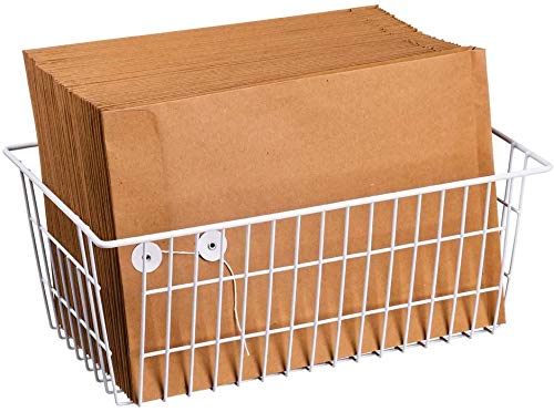 Farmhouse Freezer Baskets Organizer Storage Bins Large Organizer Baskets for Storage (White-6pack / 15.7"L x 9.5"W x 6.3"H)