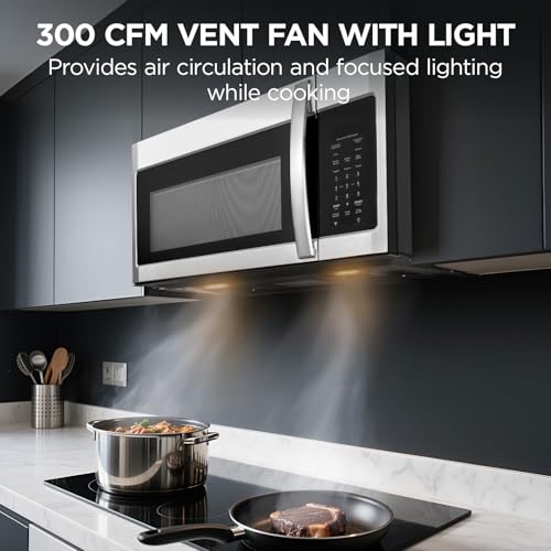 Over-the-Range Microwave Oven with Air Fryer, 1.5 Cu.Ft, 900W (1.5 cu. ft.)