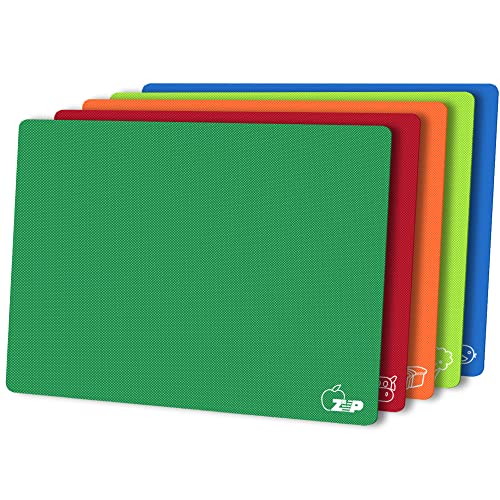 Flexible Plastic Cutting Board Mats Set of 5 (Rainbow)