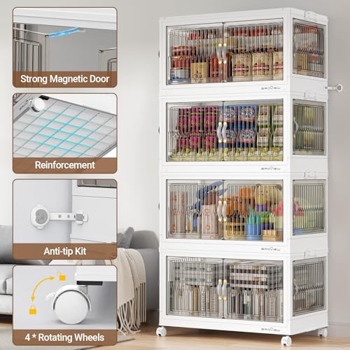 600Qt Stackable Storage Bins with 5 Lids (White / 120Qt-5Pack)