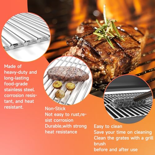 18.75" x 26.5'' Stainless Steel Cooking Grates for Weber (18.75''D x 26.5''W)