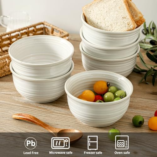Ceramic Soup Bowls Set of 6 (White / 20 Ounce)