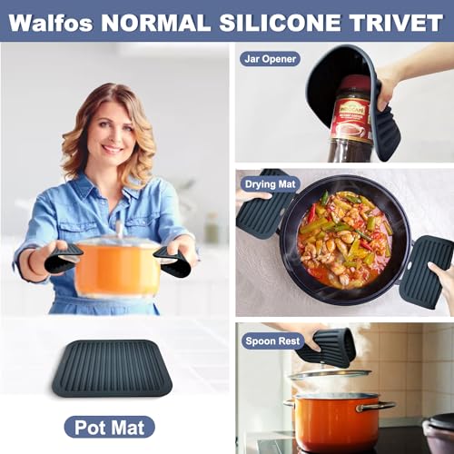 XXL Silicone Trivet 16 Inch and Trivets Mats 12 Inch (6 Count)