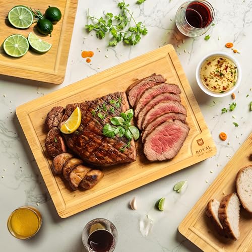 Wooden Cutting Boards for Kitchen Meal Prep & Serving (5-Piece / Natural)