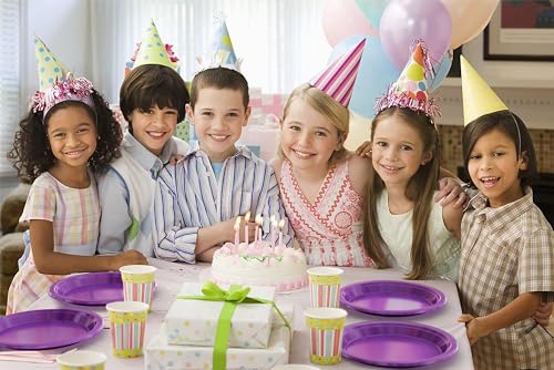 Exquisite Party Solids Sturdy Purple Plastic Plates 7" Cake Plates 100 Pcs (7 inch / Purple)