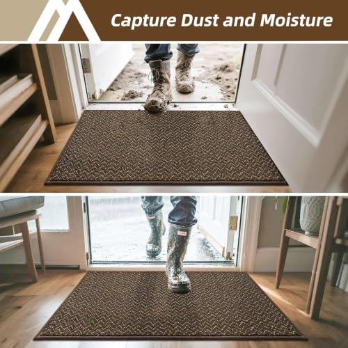 Dirt Trapper Door Mat 32"x48" Non Slip Washable Brown (1536 sq in)