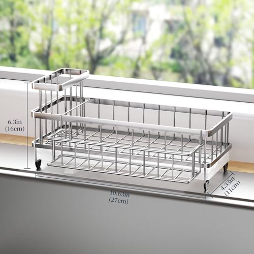 Sponge Holder for Kitchen Sink (Silver / X-Large)