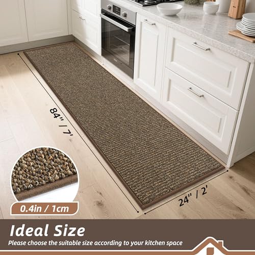 Kitchen Runner Rugs 24"x84" (Brown / 24" X 84" (Rectangular))