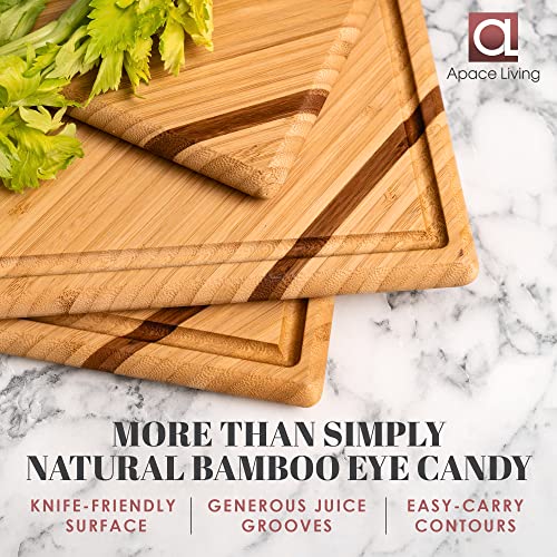 Chorus Bamboo Cutting Board Set with Juice Groove (Premium Chic Bamboo)