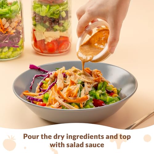 4 Pack Glass Salad Jars with Lids Meal Prep (4 Count)