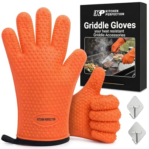 XL Silicone Griddle Gloves (Blaze Orange / X-Large)