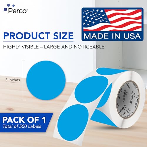 Light Blue Round Circle Dot Sticker 3 (Blue - Light / 3 Inch)