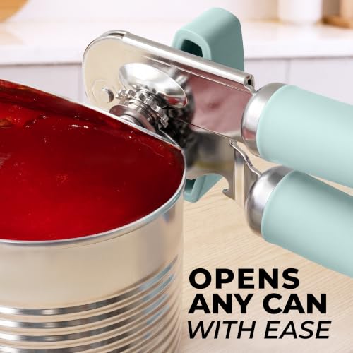 Stainless Steel Swing Open Manual Can Opener Comfortable Grip (Mint / Swing Open)