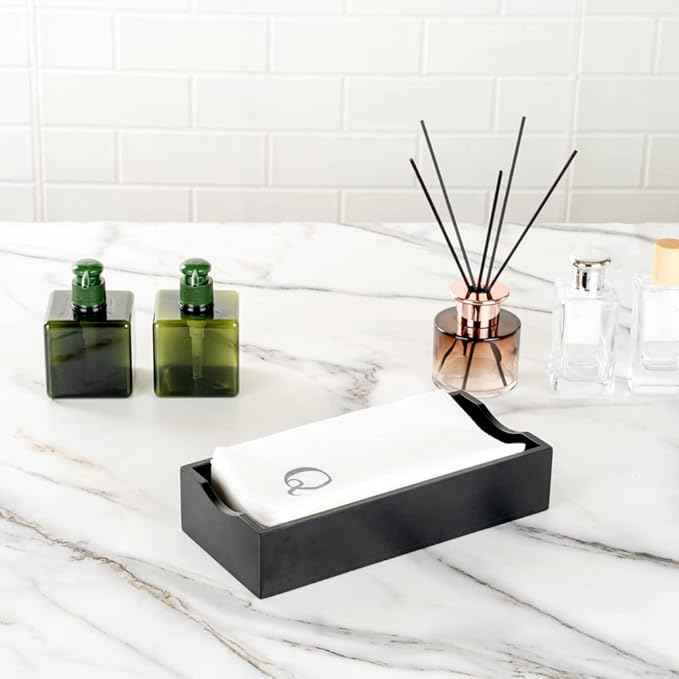 Luxenap 15.8 X 7.9 Inch Linen-Feel Guest Towels, 2000 Lettered Hand Towels - Silver Letter 'Q', Sans Serif Font, White Paper Dinner Napkins, airlaid, For Restrooms And Tables - Restaurantware