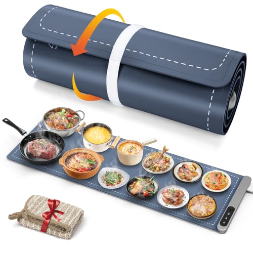 Extra Long Warming Mat for Food (XXX Large Size: 43"x15" / Navy)