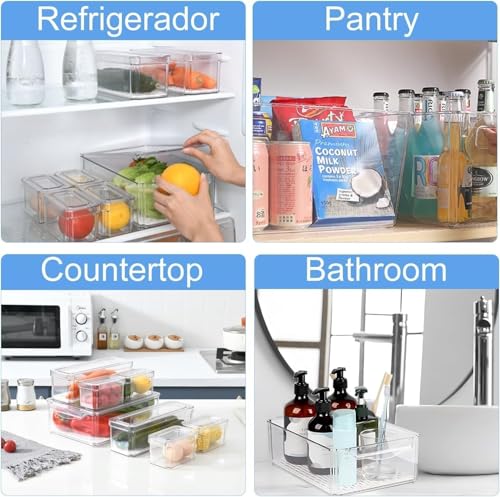 10 Pack Food Storage Organizer Bins (10 Pcs Food Storage Containers)