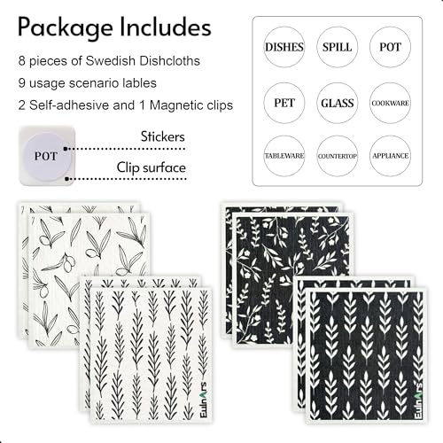Swedish Dishcloths for Kitchen (White Flower)