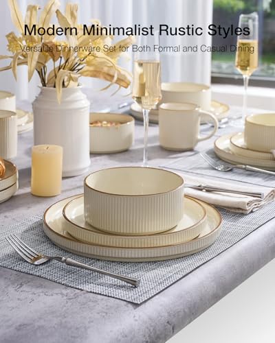 Dinnerware Set with Mugs (Cream / Service for 4 with Mugs)