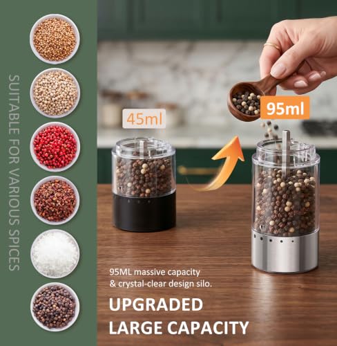 Electric Rechargeable Salt and Pepper Grinder Set (3.2123 Fl Oz)