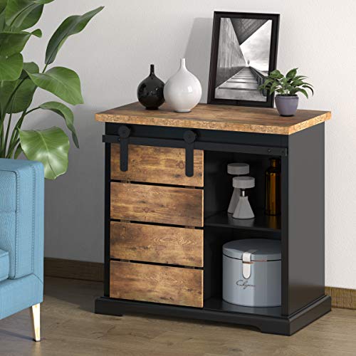 Sideboard Coffee Bar Cabinet (Black)