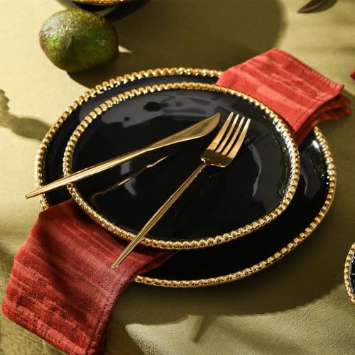 Christian Siriano Akoya Porcelain Dinnerware Set (Black / 12-Piece - Service for 4)
