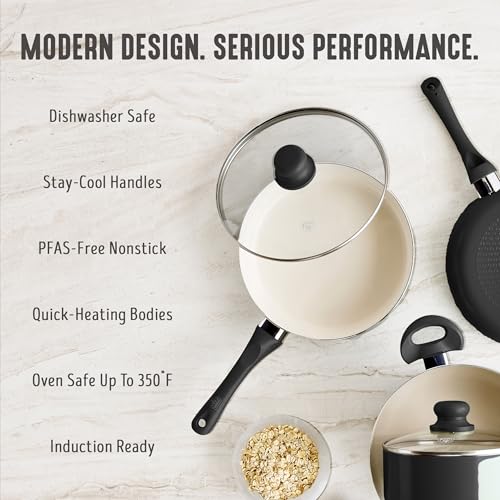 2QT Ceramic Nonstick Saucepan with Lid (2 Quarts / Graphite Black)
