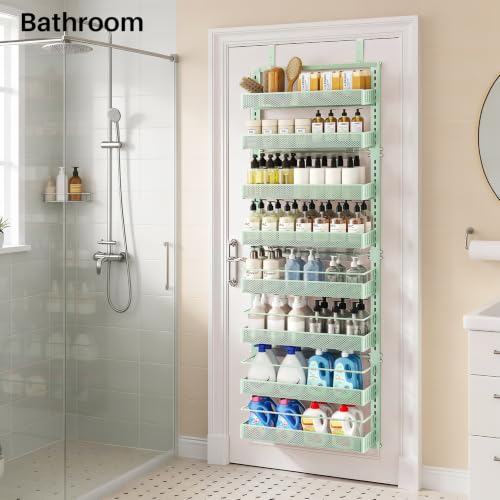 8 Tiers Over the Door Organizer (Green / 17" W x 6" D x 69" H)