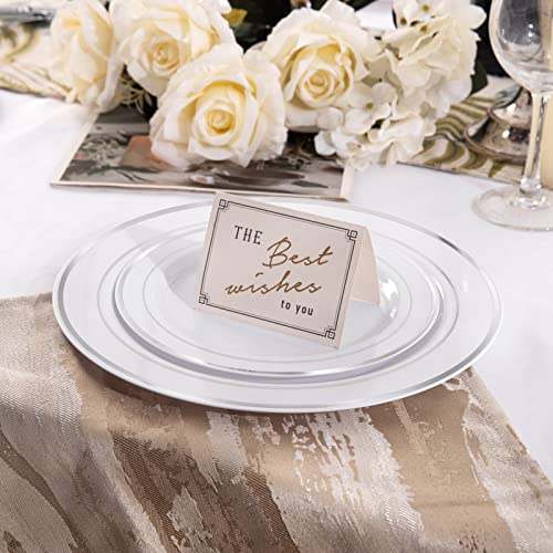 60 Pcs Silver Plastic Plates (60 Pieces / Silver)