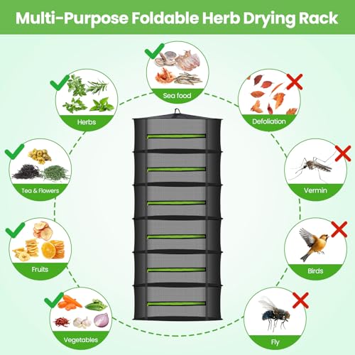6 Layer Herb Drying Rack with Collapsible Mesh Design