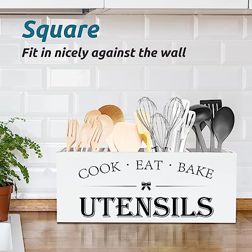 Extra Large Utensil Holder Countertop for Kitchen Counter (White)