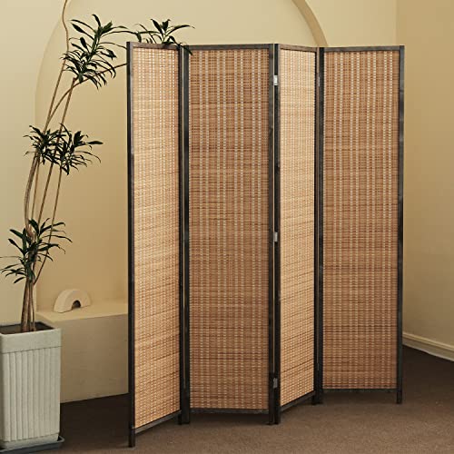 4 Panel Bamboo Room Divider (Brown / 4 Panel)