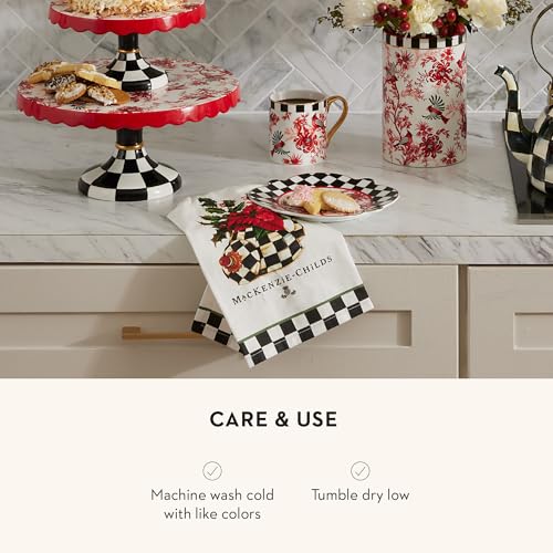 Cotton Dish Towel (Poinsettia Tea Kettle / 1-Pack)