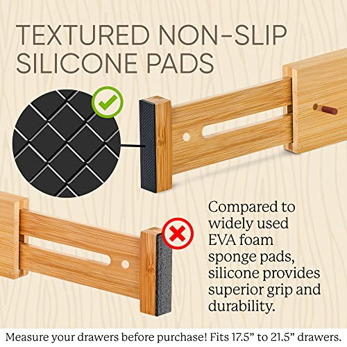 Expandable Bamboo Drawer Dividers (18" - 20" (Medium Size))