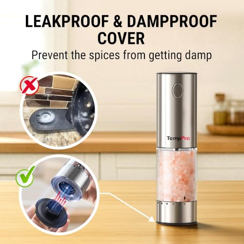 Rechargeable Electric Salt and Pepper Mill Set with Large Capacity